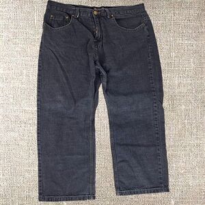 Brooklyn Express Men's Regular Fit Black Denim Jeans 38x30 Zipper Closure